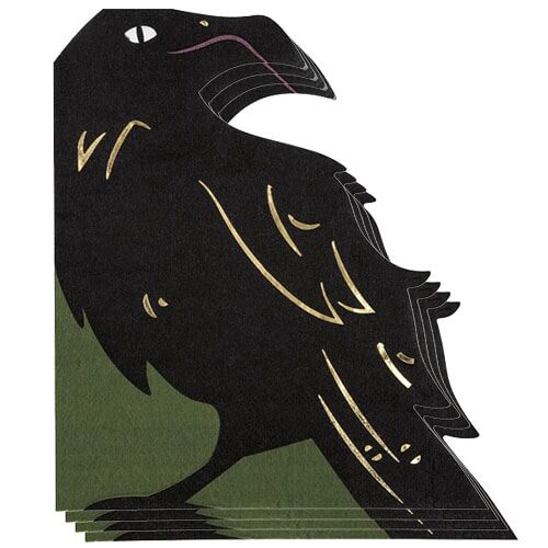 Celestial Halloween Crow Shaped Napkins, 16ct
