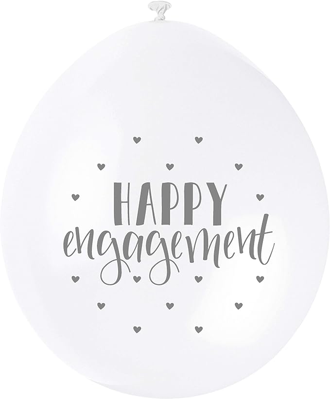 9" Latex Happy Engagement Balloons, Pack of 10