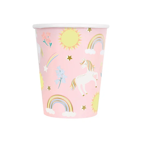 Unicorn Compostable Paper Cups 270ml - Pack of 8