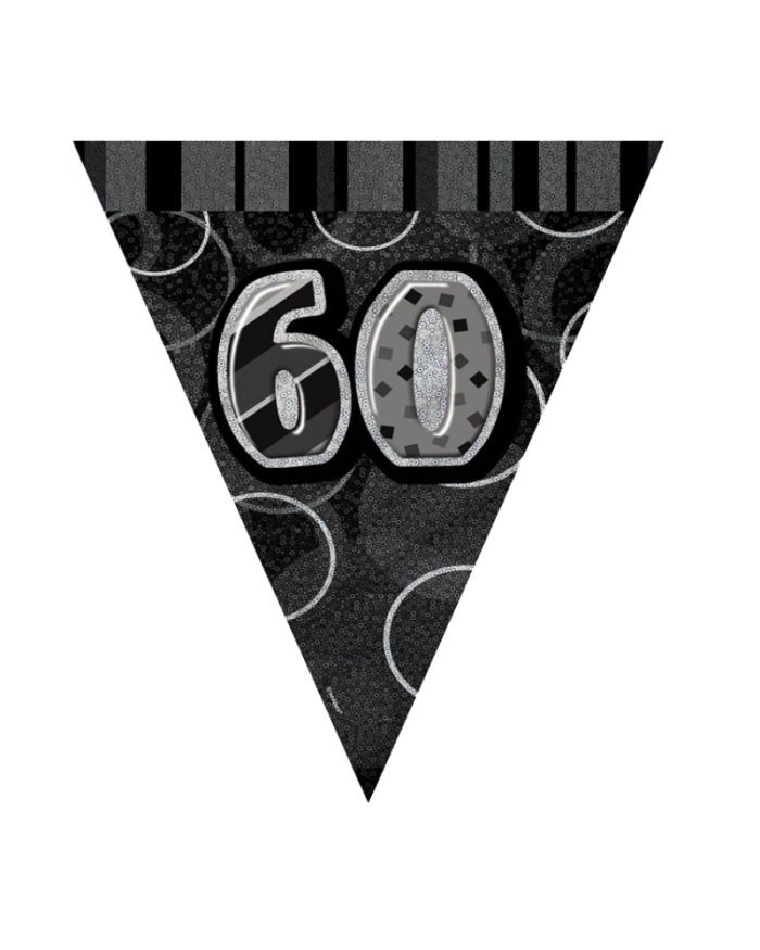 60th Black Glitz Bunting