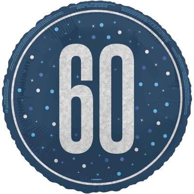 Glitz Blue 60th Birthday Foil Balloon