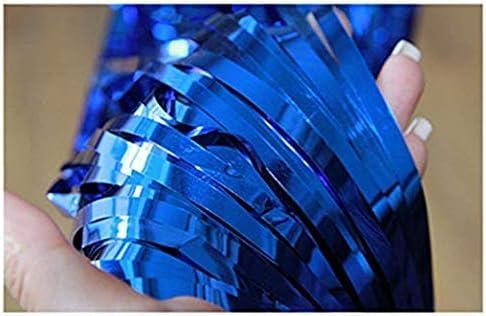 3pcs 2M X 1M Metallic Tinsel Curtains Aluminium Foil Flow Silk Curtain, Dark Blue - Image 4